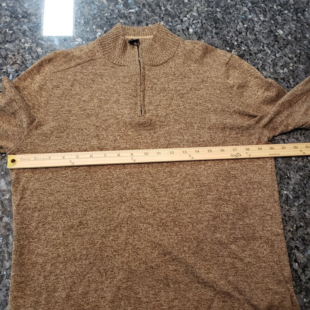Smartwool Sparwood Mens Size M Quarter Zip Pull Over Sweater Brown Heather - Picture 9 of 9
